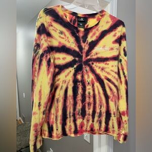 Lurking Class: Brand long sleeve tie dyed graphic t-shirt